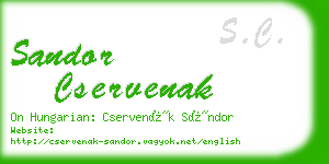 sandor cservenak business card